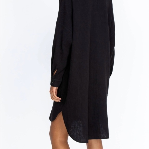 Johnny Was CALME Black Double Pocket Shirt Dress, Size XS (v) - Picture 2 of 6